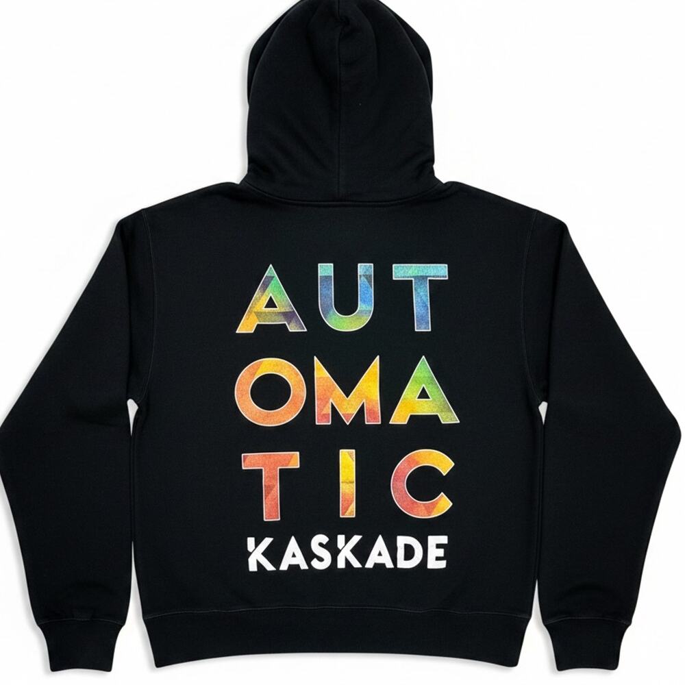Kaskade Hoodie Black Full Zip EDM DJ Sweatshirt Automatic Men's Medium Music